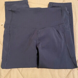 Champion Women Black Stretch Built-In Picket Active Wear Cropped Leggings (L)